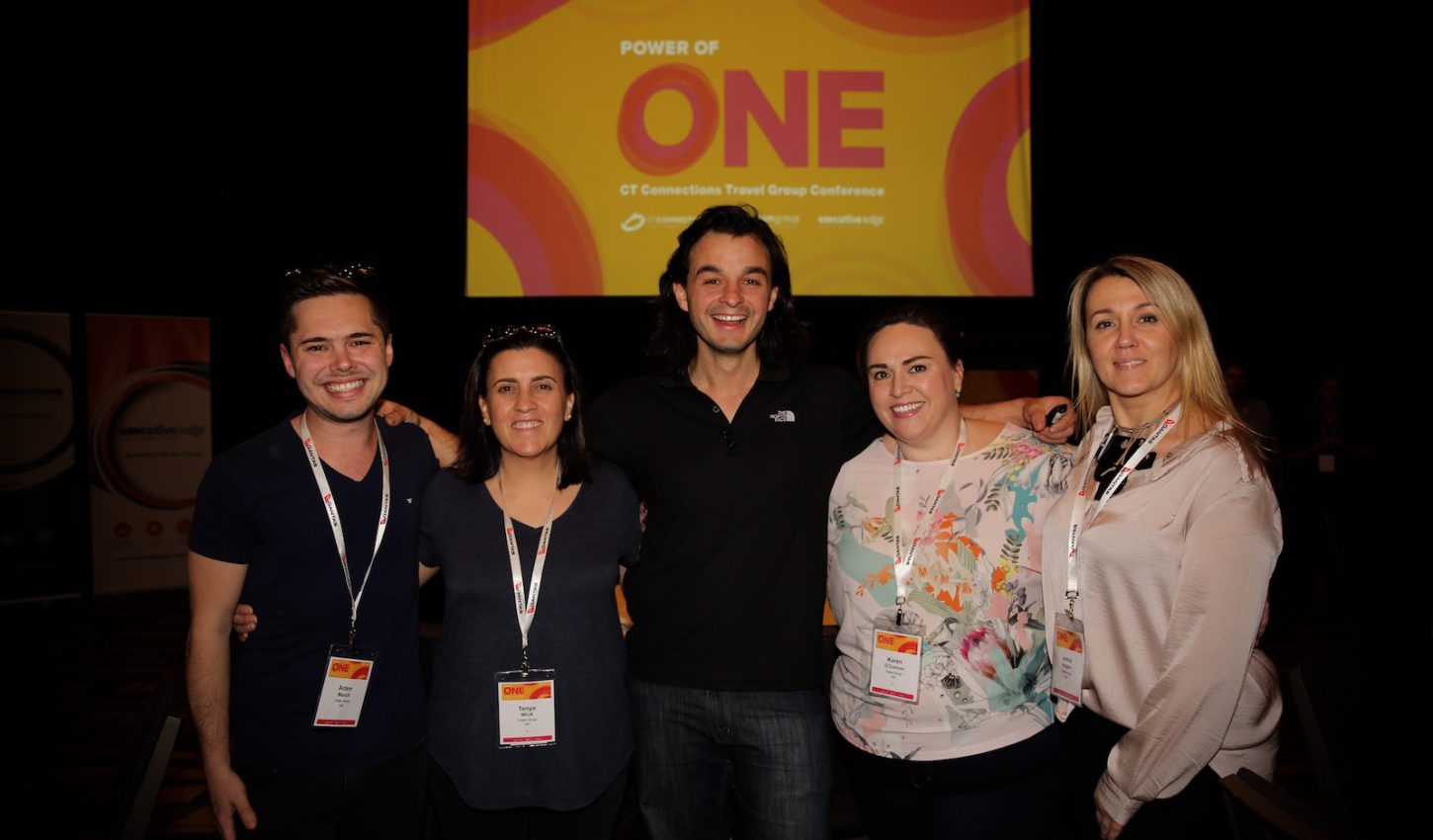 Power of One: James Castrission with the team from Totem Group at a CT Connections Travel Group conference recently.